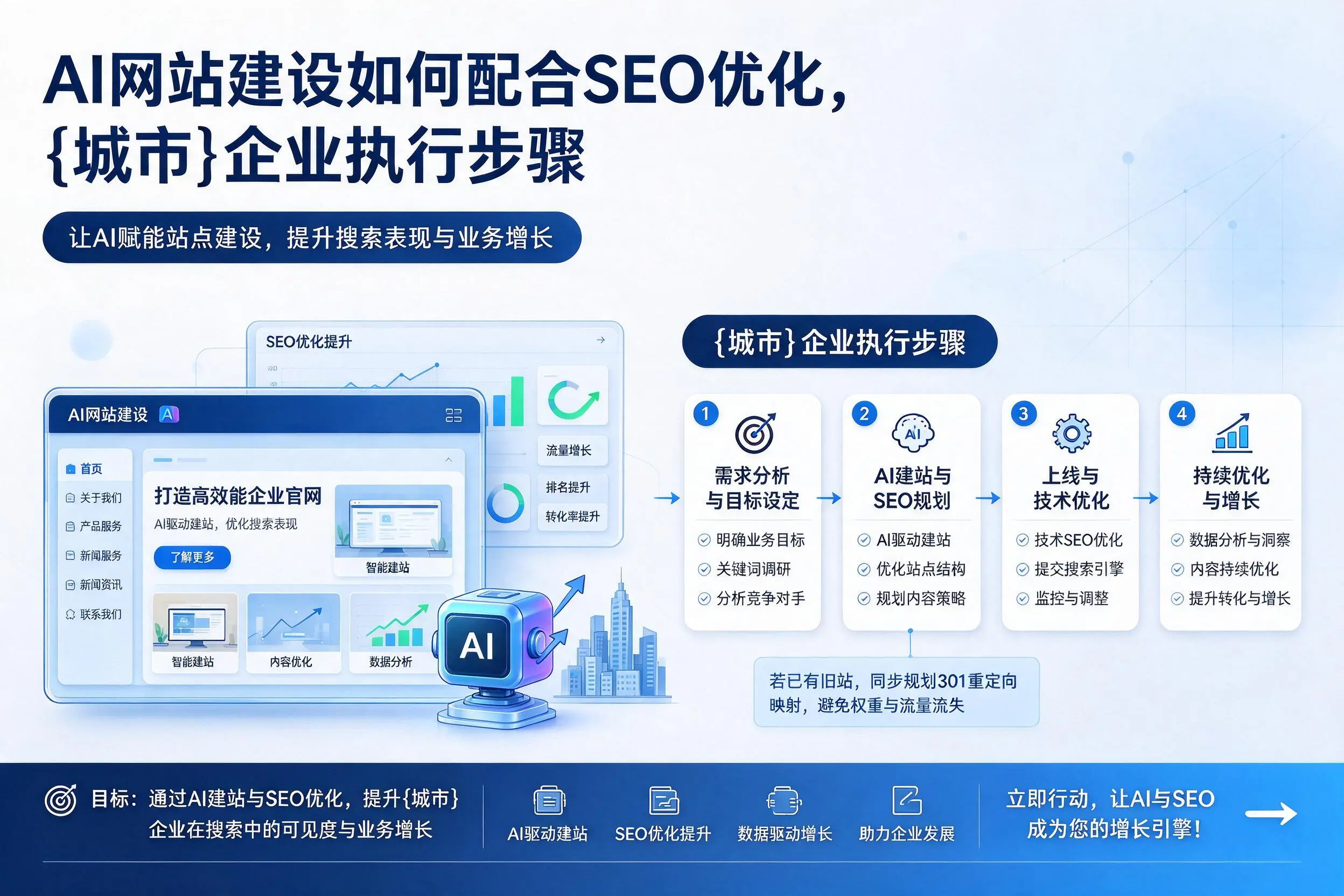 AI网站建设如何配合SEO优化,深圳企业执行步骤