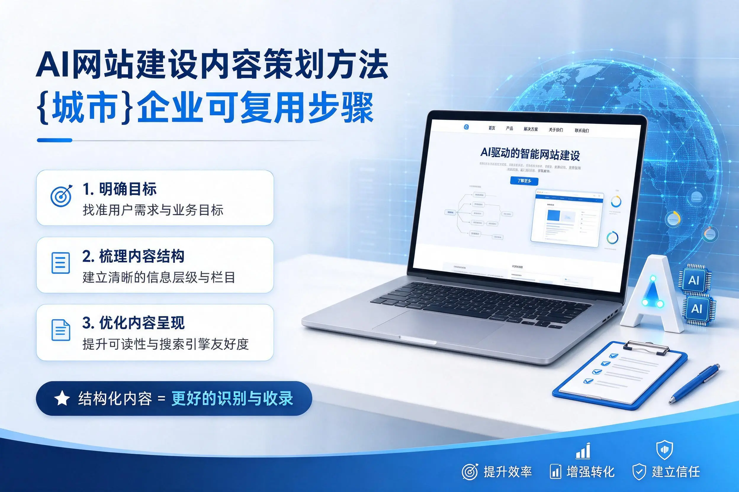 AI网站建设内容策划方法,深圳企业可复用步骤